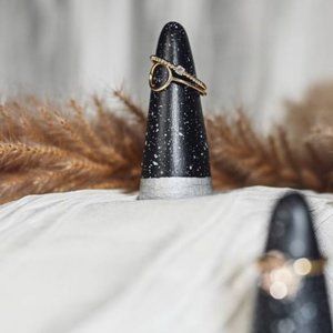 Handmade Black and Silver Ring Cones